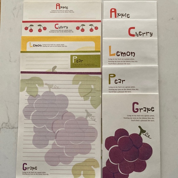 Apple Cherry Lemon Pear Grape Fruit Letter Set 🍎🍒🍋🍐🍇 - Picture 1 of 8
